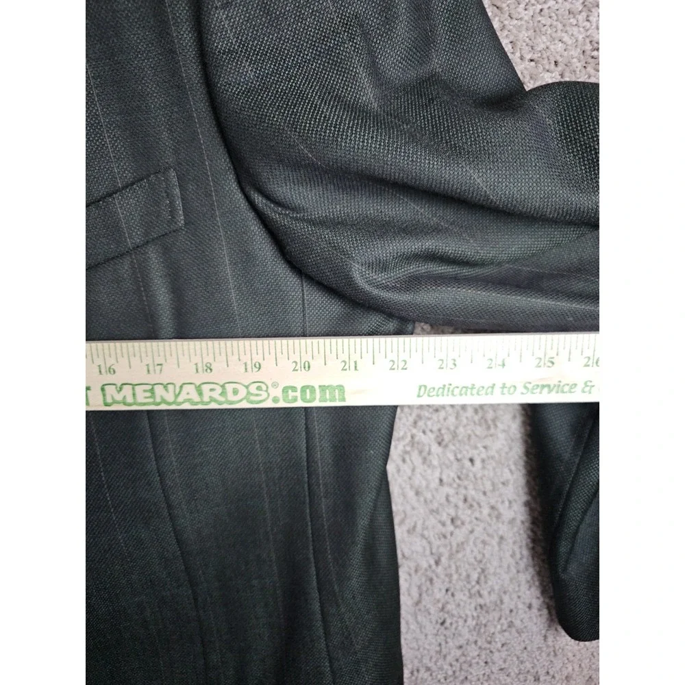 Ermenegildo Zegna 44L Green Windowpane Super 100s Worsted Wool Blazer Sport Coat